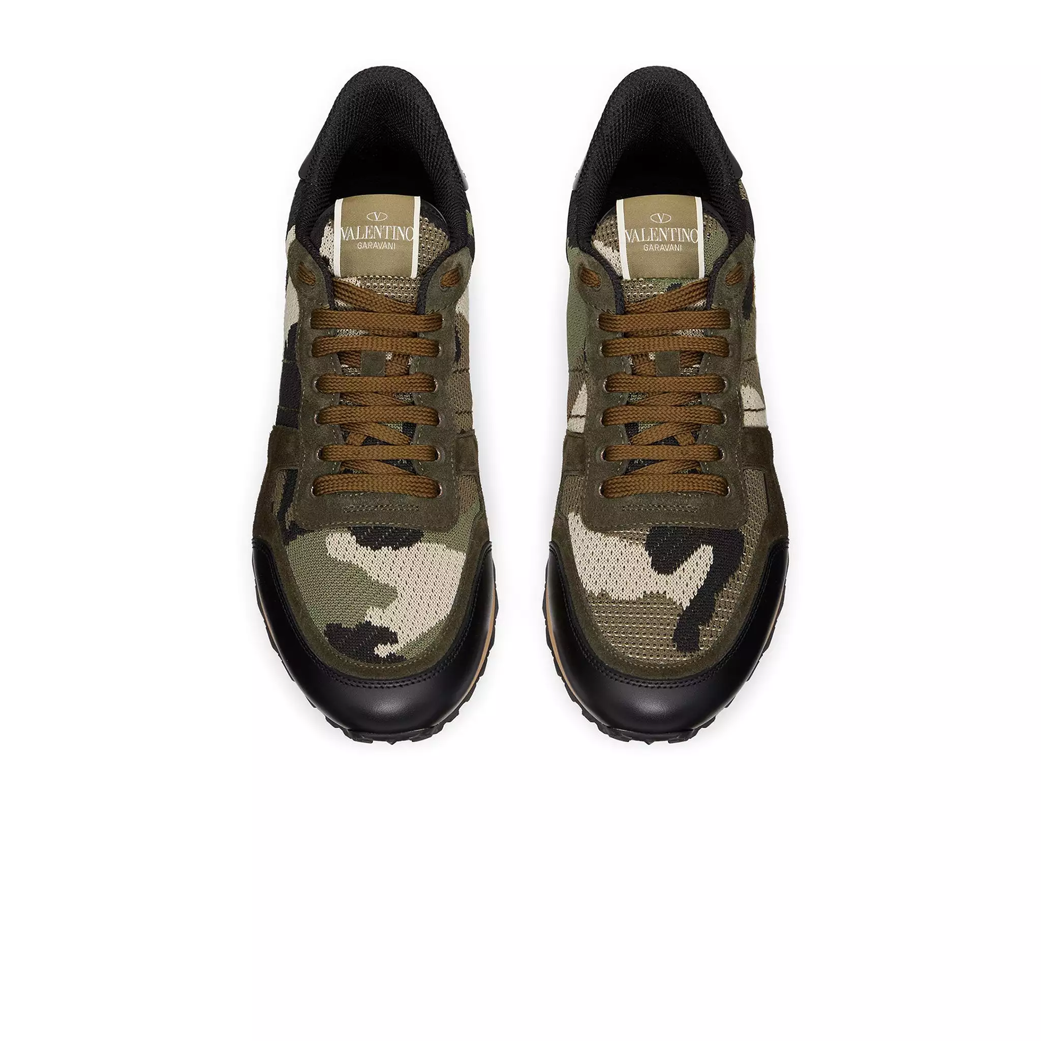 Valentino Rockrunner Camouflage Khaki Mesh Sneaker