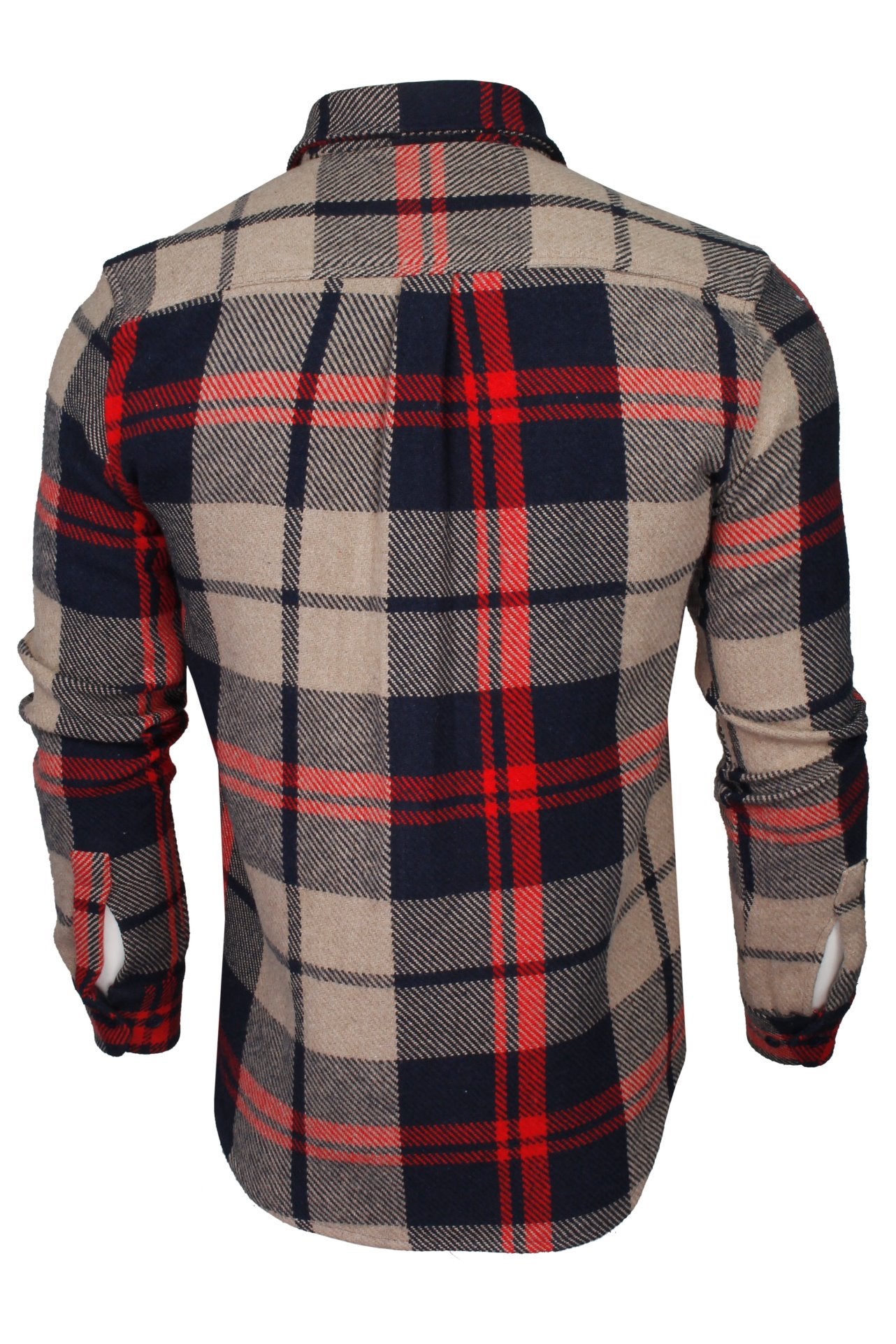 Xact Mens Heavy Flannel Plaid Check Lumberjack Over Shirt  Long Sleeved