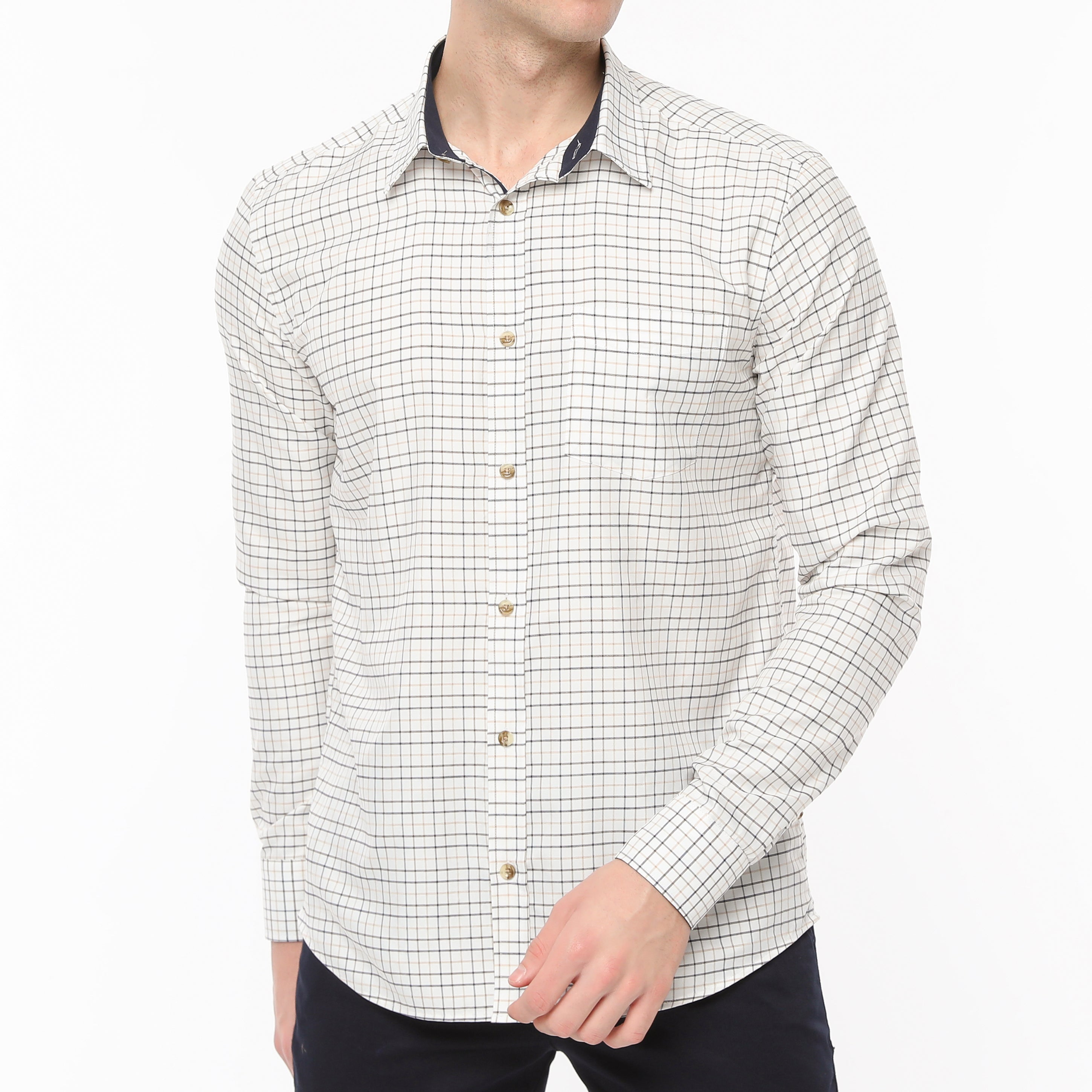 Xact Mens Tattersall Check Shirt - Long Sleeved