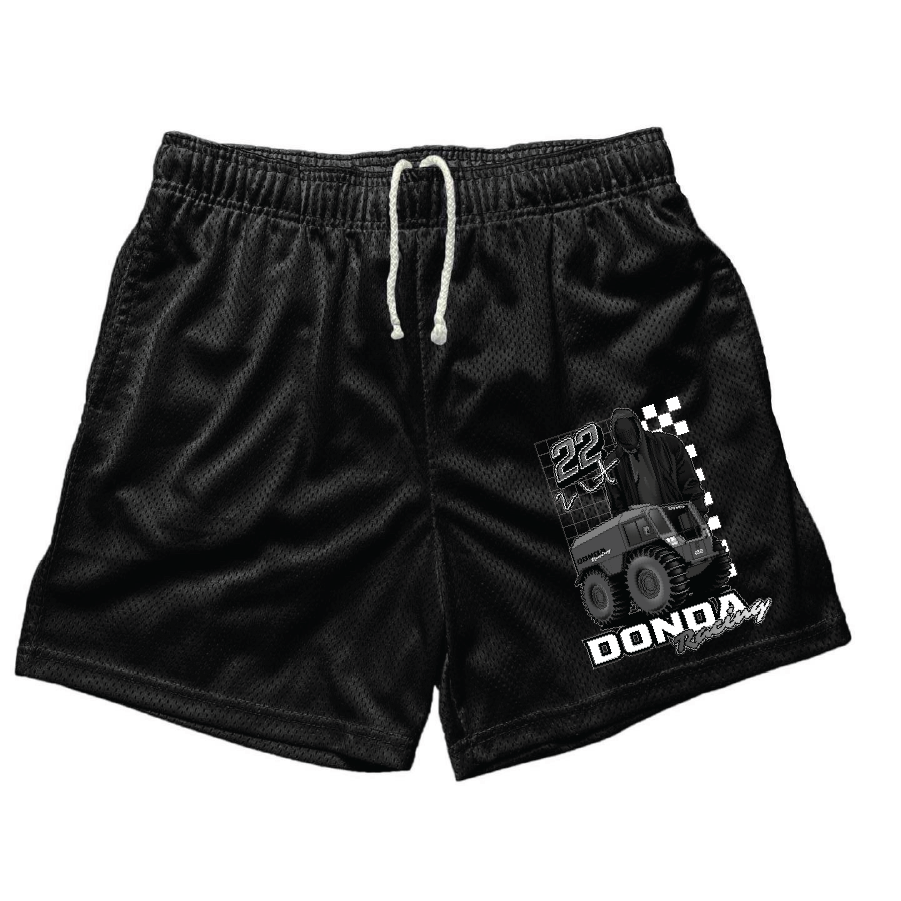 YEEZY DONDA RACING BLACK MESH SHORTS (5 INCH INSEA