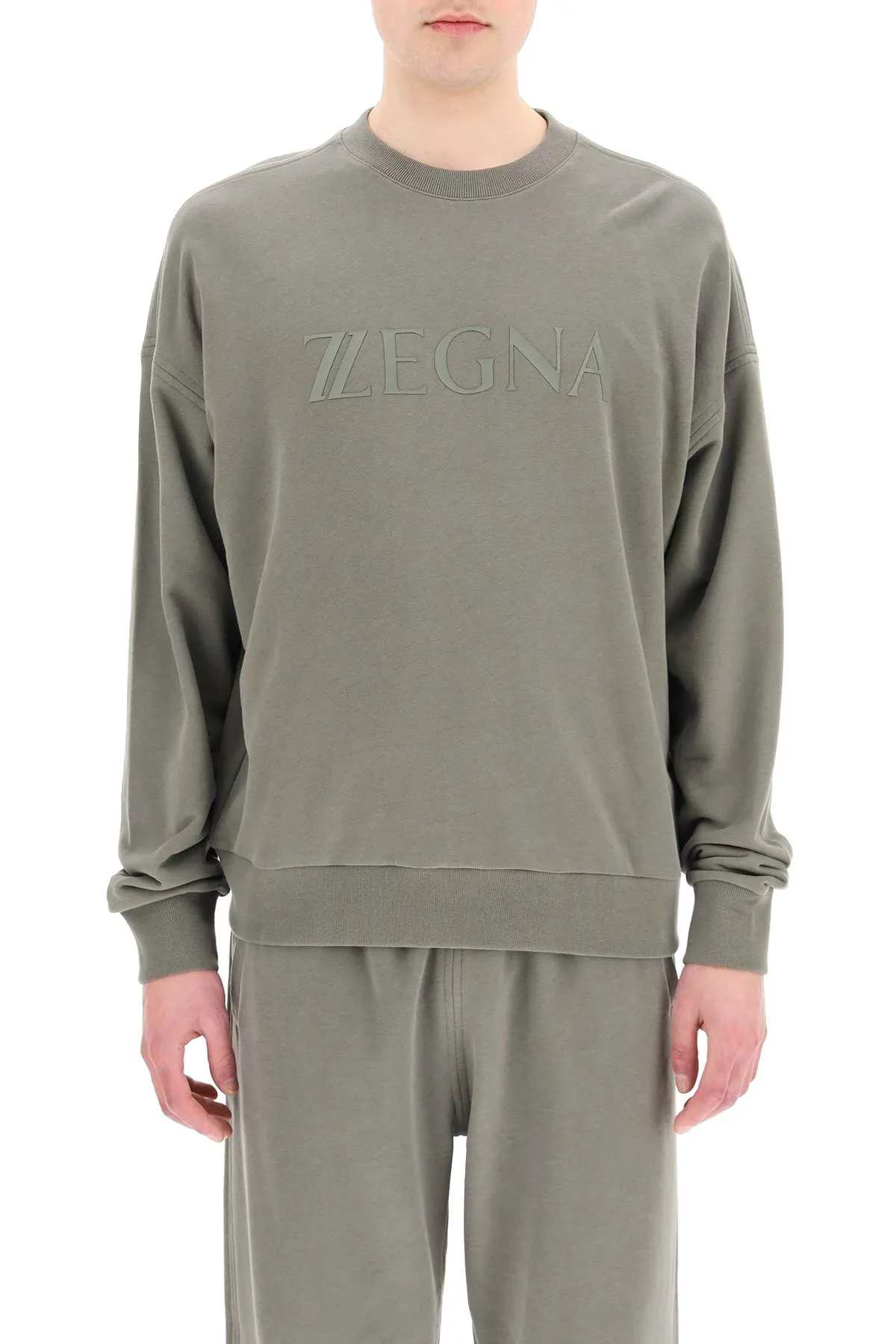 Z Zegna Logo Printed Long-Sleeved Sweatshirt