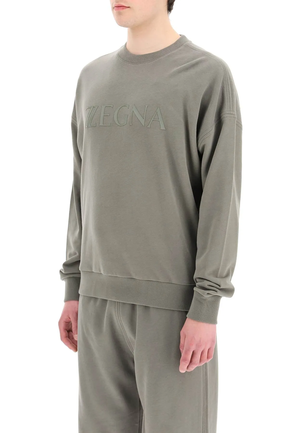 Z Zegna Logo Printed Long-Sleeved Sweatshirt